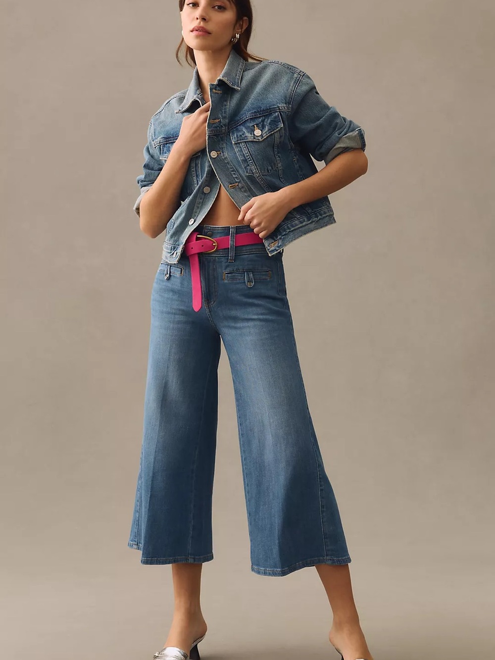 Pilcro Wide-Leg Crop Trouser Jeans